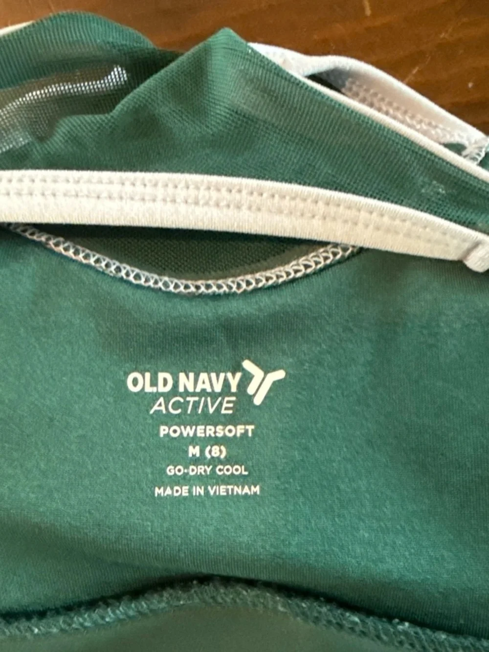 Old Navy Teal Sports Crop Tank with White Trim
